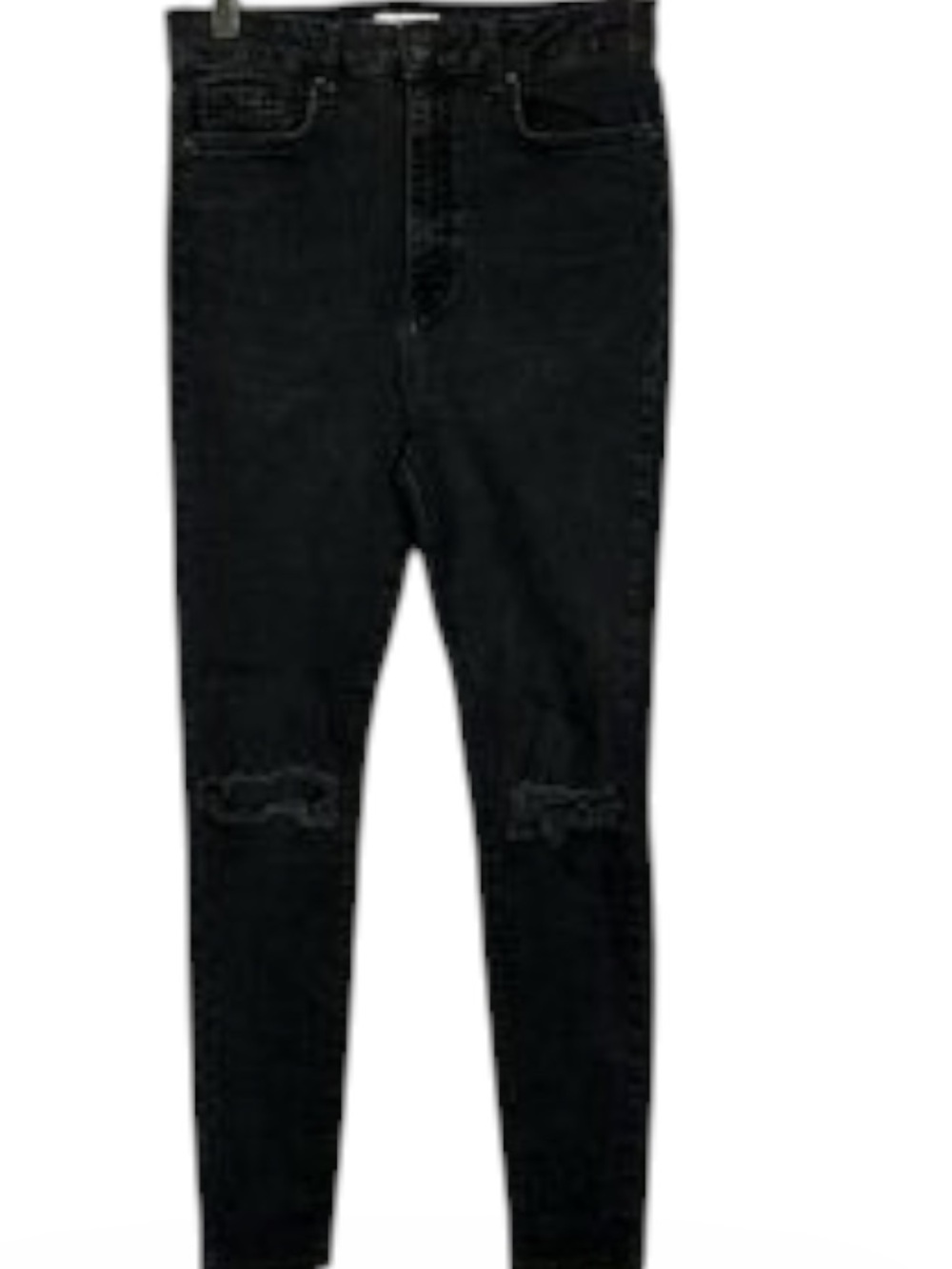 New Forever 21 Denim Black Wash With Distressed Accents  And Raw Hems. Size 29 - Picture 2 of 4